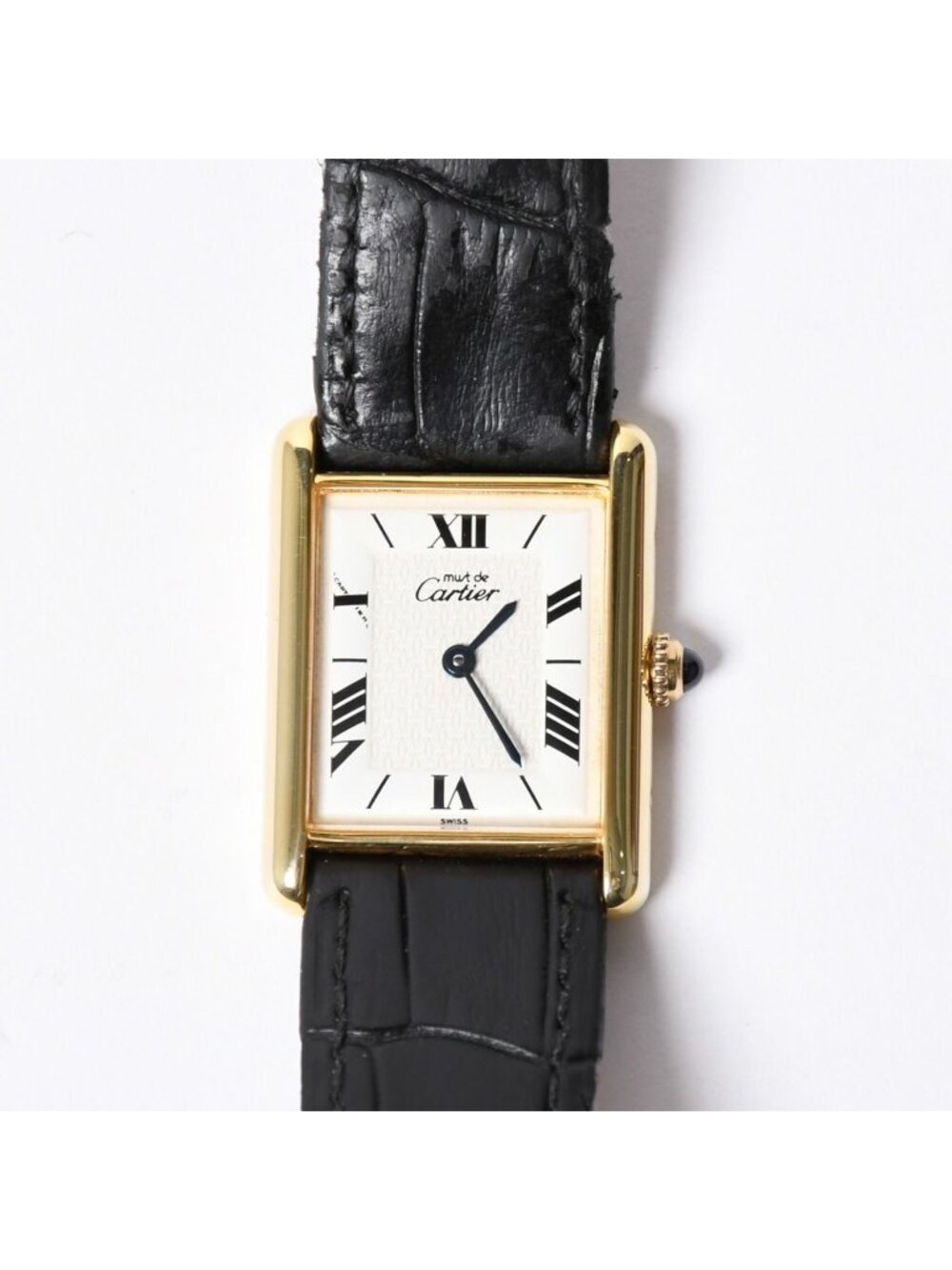 Cartier Must Tank LM Watch Quartz Vermeil 925 Sterling Silver